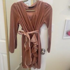 Lulu's Pink Velvet Dress